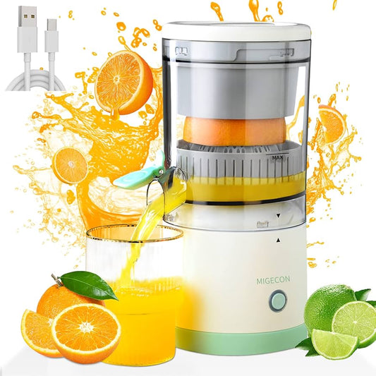 Portable Electric Citrus Juicer | High-Yield USB Rechargeable Orange, Lemon, and Lime Squeezer | Wireless Multi Color Juicer for Travel and Home Use