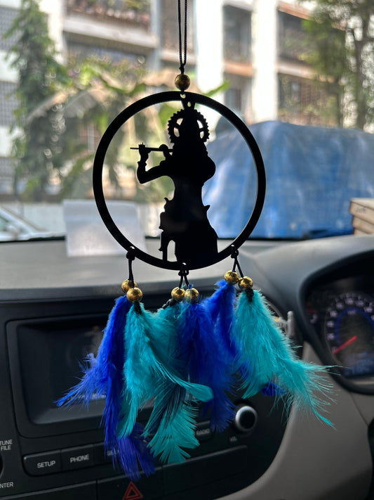 Shrikrishna Flute Acrylic Car Hanger - Divine Spiritual Car Decor