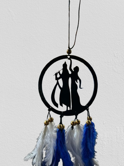 Shrikrishna and Radha Acrylic Car Hanger - Divine Spiritual Car Decor