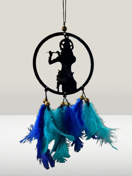 Shrikrishna Flute Acrylic Car Hanger - Divine Spiritual Car Decor