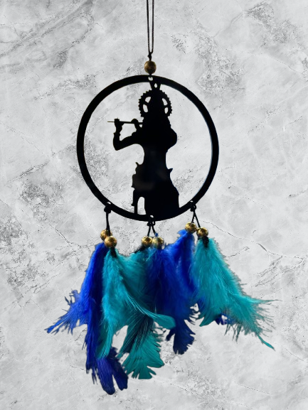 Shrikrishna Flute Acrylic Car Hanger - Divine Spiritual Car Decor